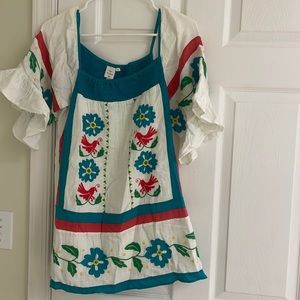 anthropologie top (sized up to wear as mini dress), worn 1-2x